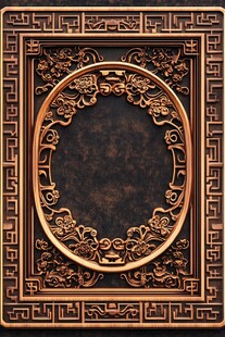 中式雕花边框图案设计