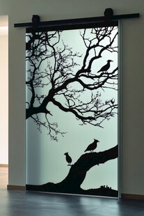 简约树鸟图案移门装饰