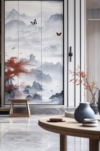 中式山水移门的雅致空间