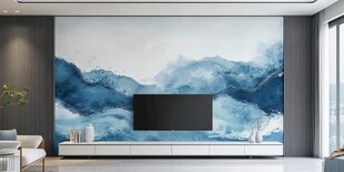 水墨风客厅电视背景墙设计