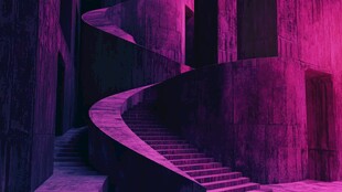 梦幻紫调螺旋楼梯场景