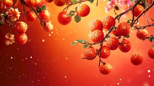 红柿盈枝 喜庆祥瑞之景