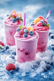 莓果冰沙 夏日清凉美味诱惑