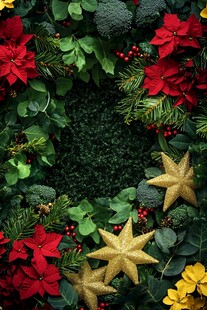 圣诞花卉绿植装饰花环
