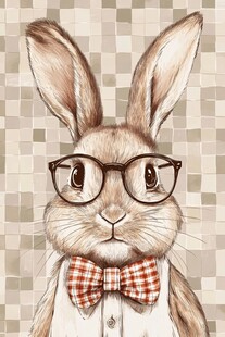 文艺范戴眼镜的可爱兔子