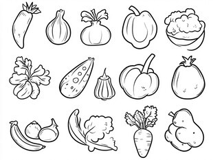 手绘蔬菜水果简笔画集合