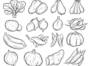 手绘蔬菜水果简笔画集合