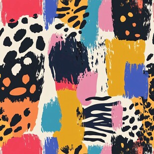 多彩动物纹抽象艺术图案