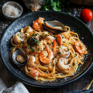 海鲜意面 美味的海洋风味