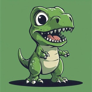 可爱绿恐龙卡通形象