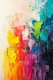 色彩斑斓的抽象油画纹理