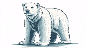 站立的北极熊插画