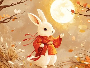 玉兔望月贺中秋