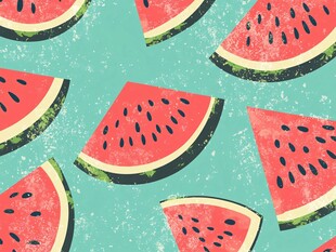 西瓜切片清新图案背景
