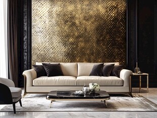 奢华客厅沙发背景墙设计