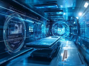 未来科技感的科幻隧道空间