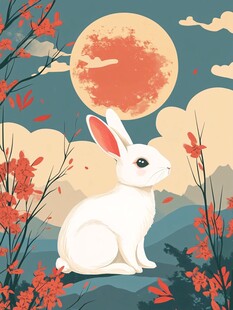月下白兔赏景