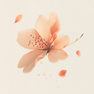 粉色花朵花瓣飘落美景