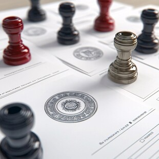 印章置于文件上的场景