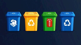 四个分类垃圾桶展示