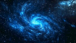 梦幻蓝色旋涡星空图景