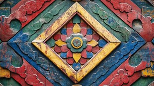 藏式木雕花纹精美细节