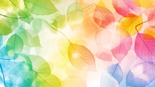 梦幻彩色树叶背景图