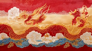 龙凤呈祥刺绣图案