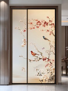 中式花鸟艺术移门装饰