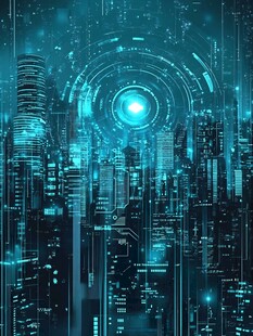 未来科技感城市夜景图景