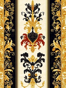 欧式奢华花卉条纹装饰图案