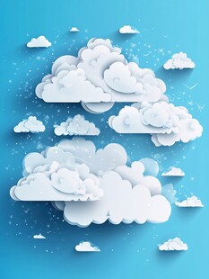 梦幻立体云朵背景图