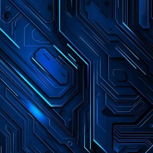 科技感蓝色电路板背景图