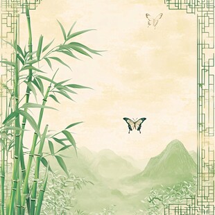 竹影蝶舞间的中式诗意景