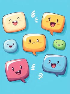 多彩表情对话框插画