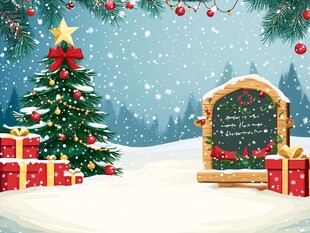 冬日圣诞场景 温馨节日氛围