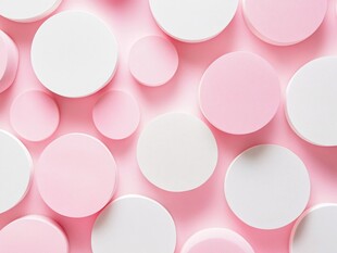 粉色白色圆形图案背景