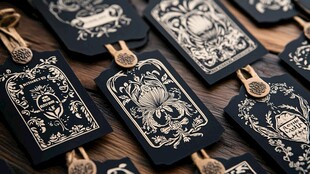 复古风精美塔罗牌图案吊牌