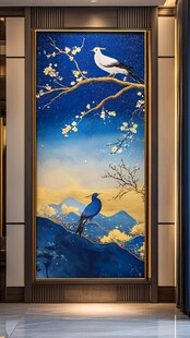 花鸟山水玄关艺术装饰画
