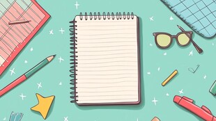 空白笔记本与学习用品