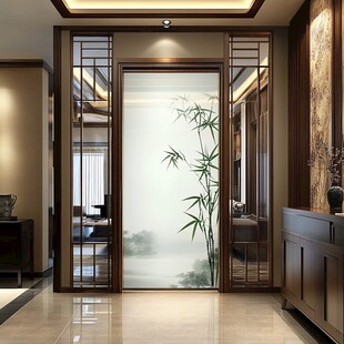 中式玄关屏风 竹韵意境美