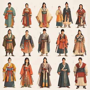 古风人物服饰多样展示