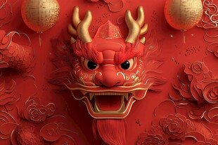 龙年喜庆装饰 红色祥瑞氛围