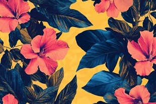热带花卉图案背景设计