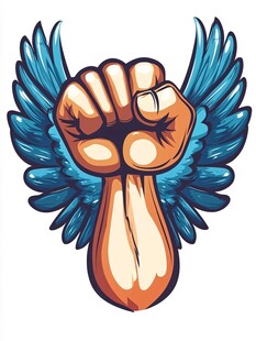 握拳展翅 力量与自由的象征