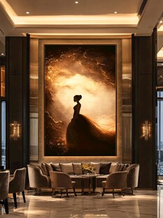 大厅中优雅的女士壁画