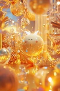 萌趣金兔贺岁节日装饰