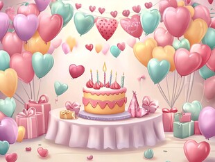 梦幻生日派对场景布置