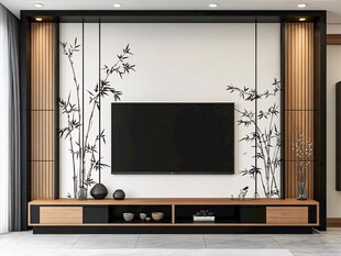 中式电视背景墙 简约雅致