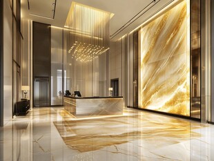 豪华大理石大堂接待区